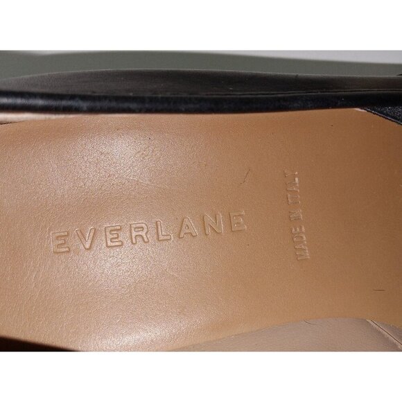 Everlane Black Leather Street Shoes Loafers Sz 8.5 Black Slip On Pointed Toe - Picture 11 of 14